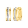 Thumbnail Image 1 of Lab-Grown Diamond Angled Hoop Earrings 1/4 ct tw 24K Yellow Gold Vermeil Sterling Silver