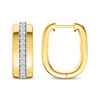 Thumbnail Image 3 of Lab-Grown Diamond Angled Hoop Earrings 1/4 ct tw 24K Yellow Gold Vermeil Sterling Silver