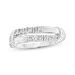 Diamond Two-Row Fashion Ring 1/5 ct tw Sterling Silver