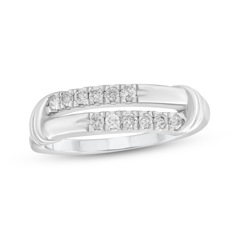 Main Image 1 of Diamond Two-Row Fashion Ring 1/5 ct tw Sterling Silver