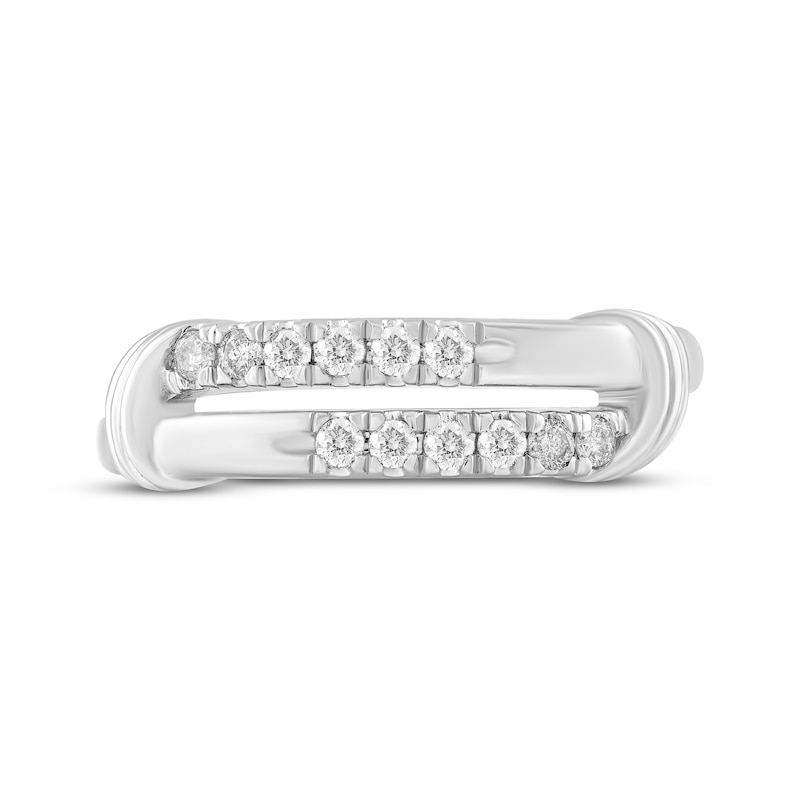 Main Image 3 of Diamond Two-Row Fashion Ring 1/5 ct tw Sterling Silver