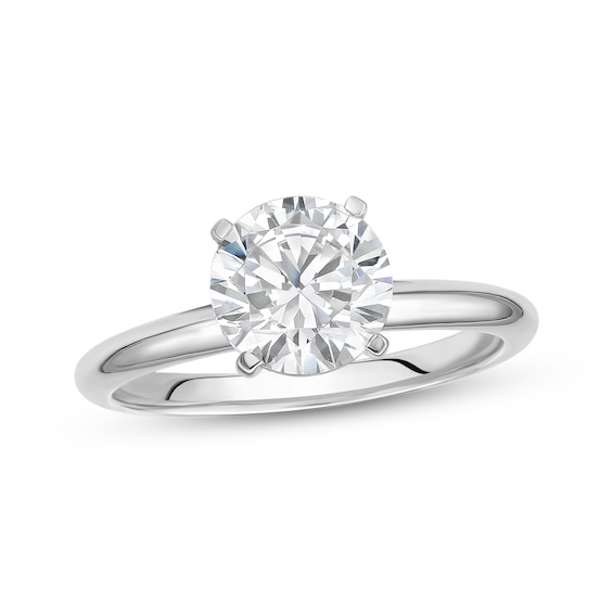 Lab-Grown Diamonds Round-Cut Solitaire Engagement Ring 1-1/2 ct tw 14K White Gold (F/SI2)