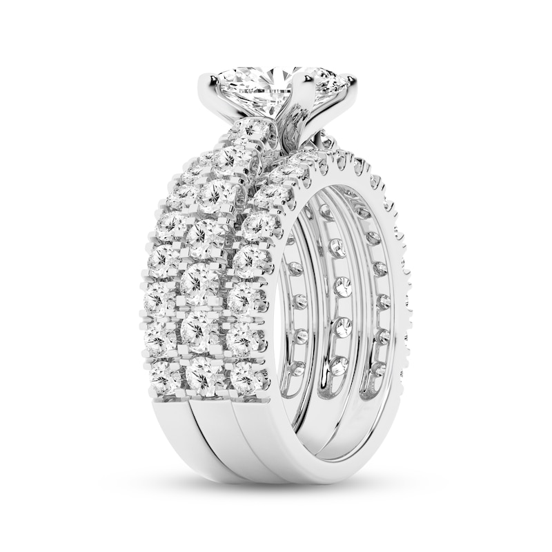 Main Image 2 of Lab-Grown Diamonds Oval-Cut Bridal Set 5 ct tw 14K White Gold