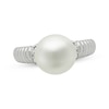 Thumbnail Image 1 of Cultured Pearl & Diamond Accent Ribbed Ring Sterling Silver