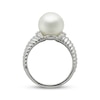 Thumbnail Image 3 of Cultured Pearl & Diamond Accent Ribbed Ring Sterling Silver