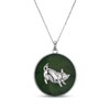Thumbnail Image 1 of Nephrite Jade Year of the Pig Chinese Zodiac Necklace Sterling Silver 18"