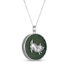 Thumbnail Image 2 of Nephrite Jade Year of the Pig Chinese Zodiac Necklace Sterling Silver 18"