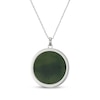 Thumbnail Image 3 of Nephrite Jade Year of the Pig Chinese Zodiac Necklace Sterling Silver 18"