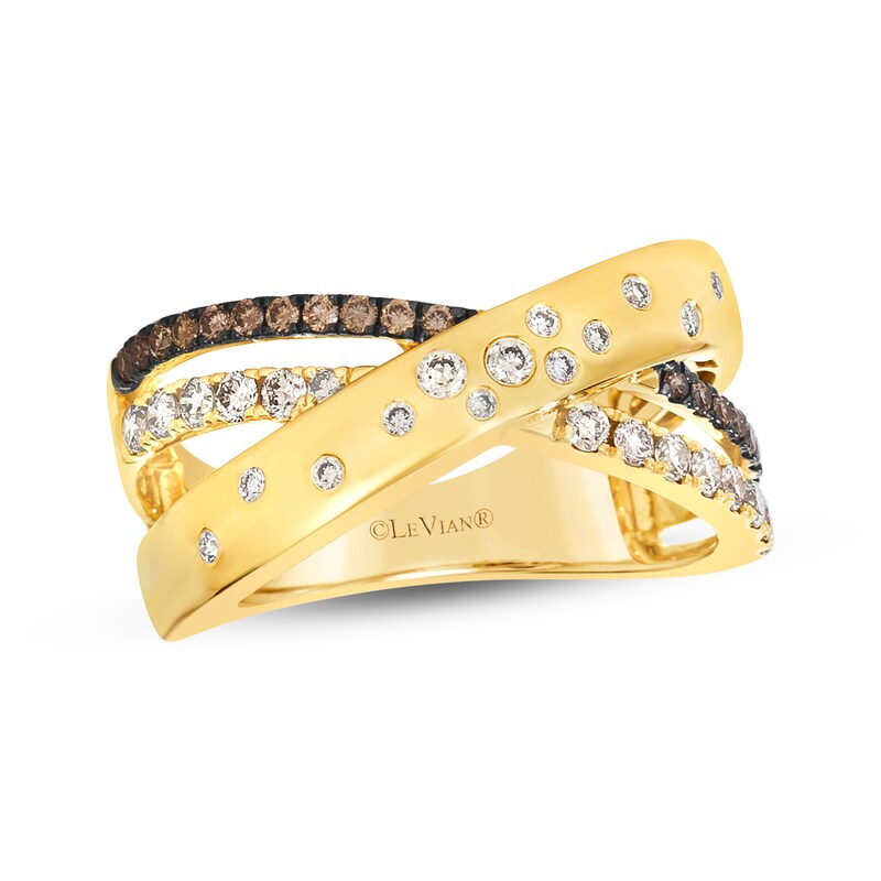 Main Image 1 of Le Vian Diamond Three-Row Crossover Ring 1/2 ct tw 14K Honey Gold