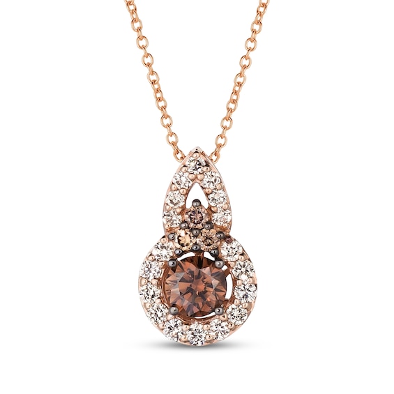 Le Vian Diamond Drop Necklace 7/8 ct tw 14K Strawberry Gold 20"