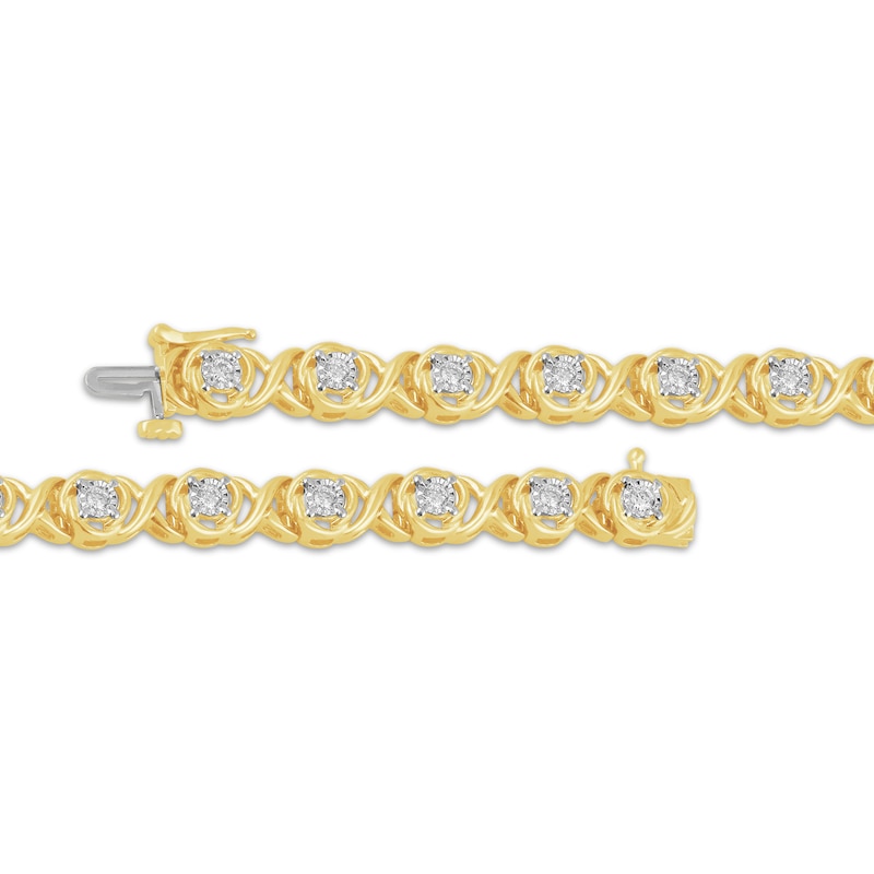 Main Image 2 of KAY Lab-Grown Diamonds "XO" Link Bracelet 1/2 ct tw 14K Yellow Gold-Plated Sterling Silver 7"