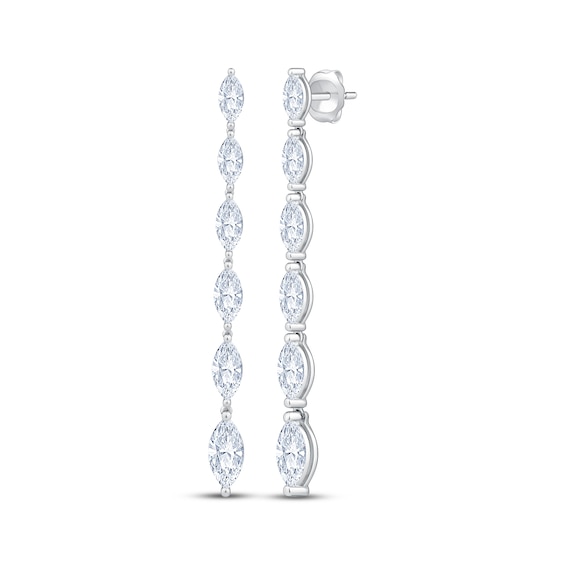KAY Lab-Grown Diamonds Marquise-Cut Graduated Drop Earrings 3 ct tw 10K White Gold