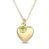 Thumbnail Image 1 of Peridot & Puff Heart Charm Toggle Necklace 24K Yellow Gold Vermeil Sterling Silver 18"