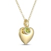 Thumbnail Image 2 of Peridot & Puff Heart Charm Toggle Necklace 24K Yellow Gold Vermeil Sterling Silver 18"