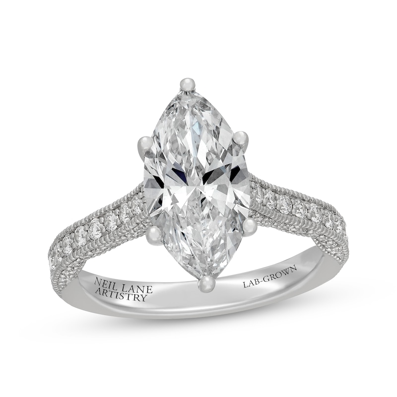 Main Image 1 of Neil Lane Artistry Heritage Marquise-Cut Lab-Grown Diamond Engagement Ring 3-5/8 ct tw 14K White Gold