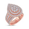 Thumbnail Image 2 of Adore Lab-Grown Diamonds Multi-Stone Pear-Shaped Double Halo Bridal Set 3 ct tw 14K Rose Gold