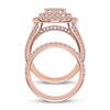 Thumbnail Image 3 of Adore Lab-Grown Diamonds Multi-Stone Pear-Shaped Double Halo Bridal Set 3 ct tw 14K Rose Gold