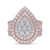 Thumbnail Image 4 of Adore Lab-Grown Diamonds Multi-Stone Pear-Shaped Double Halo Bridal Set 3 ct tw 14K Rose Gold