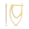 Thumbnail Image 3 of Diamond Double Hoop Earrings 1/4 ct tw 14K Yellow Gold