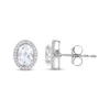 Thumbnail Image 4 of Oval & Round-Cut White Lab-Created Sapphire Halo Gift Set Sterling Silver