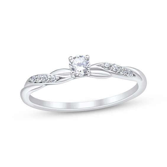 Diamond Twist Shank Promise Ring 1/5 ct tw 10K White Gold