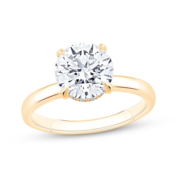 Adore Lab-Grown Diamonds Certified Round-Cut Solitaire Plus Engagement Ring 2-1/4 ct tw 14K Yellow Gold (F/VS2)