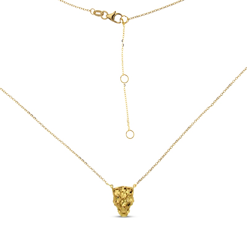 Main Image 2 of Italian Brilliance Diamond-Cut Panther Necklace 14K Yellow Gold 18"