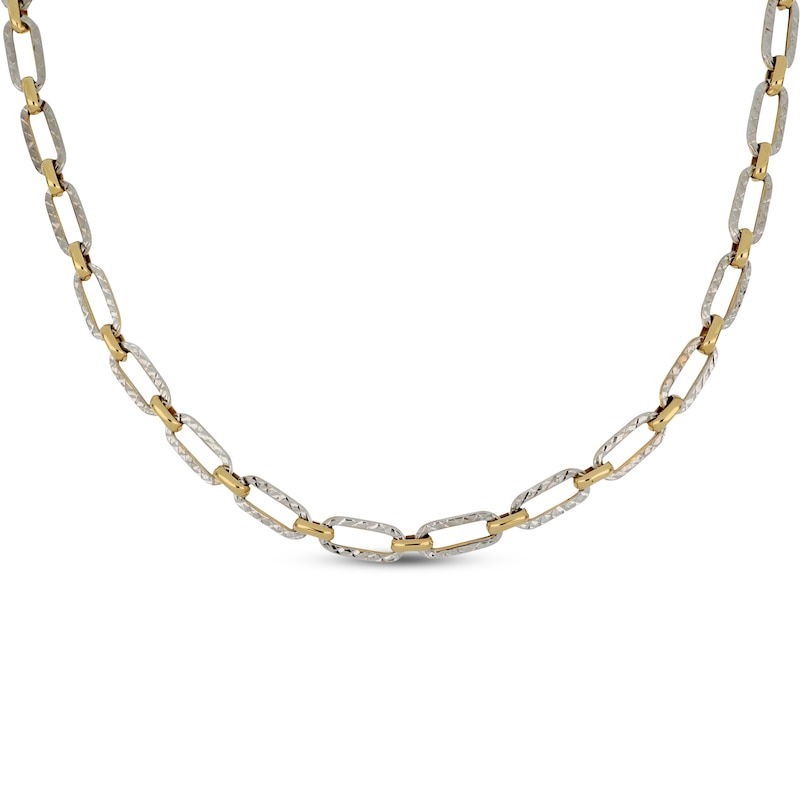 Paperclip Chain Necklace 14K Yellow Gold 18"