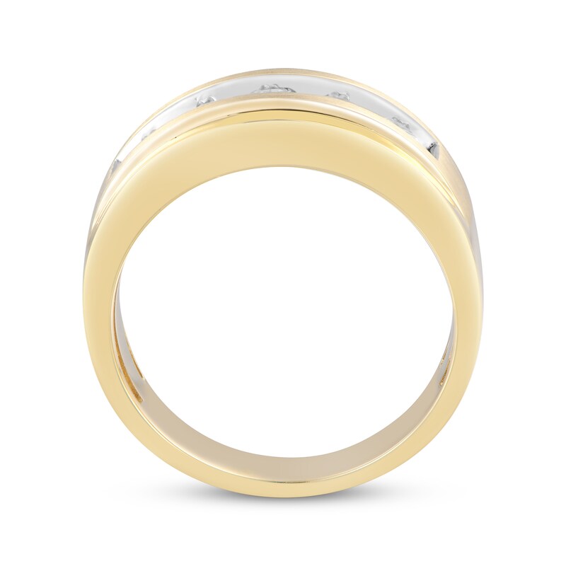 Main Image 3 of Adore Men’s Five-Stone Round-Cut Diamond Wedding Band 1 ct tw 10K Yellow Gold