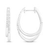 Thumbnail Image 0 of Diamond Staggered Two-Row Hoop Earrings 1/10 ct tw Sterling Silver