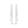 Thumbnail Image 1 of Diamond Staggered Two-Row Hoop Earrings 1/10 ct tw Sterling Silver