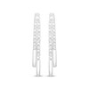 Thumbnail Image 1 of Diamond Staggered Two-Row Hoop Earrings 1/10 ct tw Sterling Silver