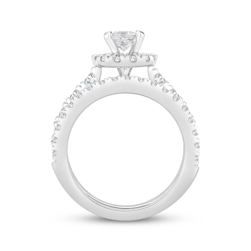 Princess & Round-Cut Diamond Bridal Set 2 ct tw 14K White Gold