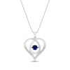 Thumbnail Image 1 of Unstoppable Love Blue & White Lab-Created Sapphire Heart Loop Necklace Sterling Silver 18"