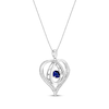 Thumbnail Image 2 of Unstoppable Love Blue & White Lab-Created Sapphire Heart Loop Necklace Sterling Silver 18"