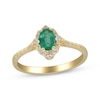 Thumbnail Image 1 of Oval-Cut Emerald & Diamond Ring 1/15 ct tw 14K Yellow Gold