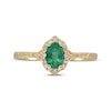 Thumbnail Image 2 of Oval-Cut Emerald & Diamond Ring 1/15 ct tw 14K Yellow Gold