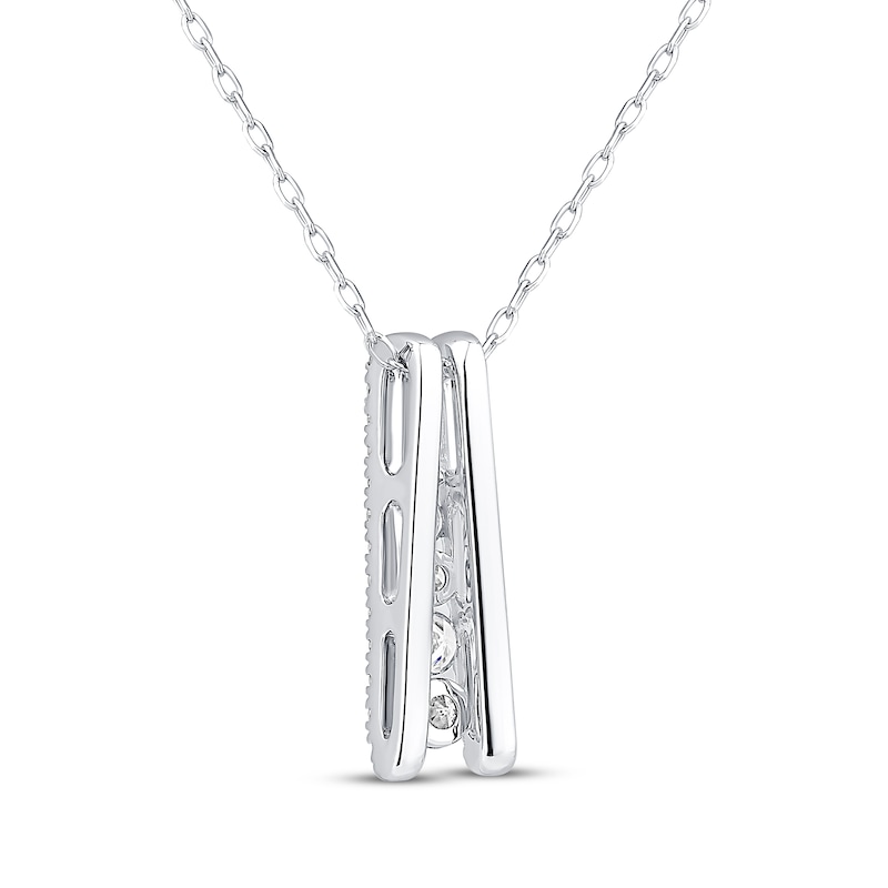 Main Image 3 of Diamond Ladder Necklace 1/2 ct tw 10K White Gold 18"