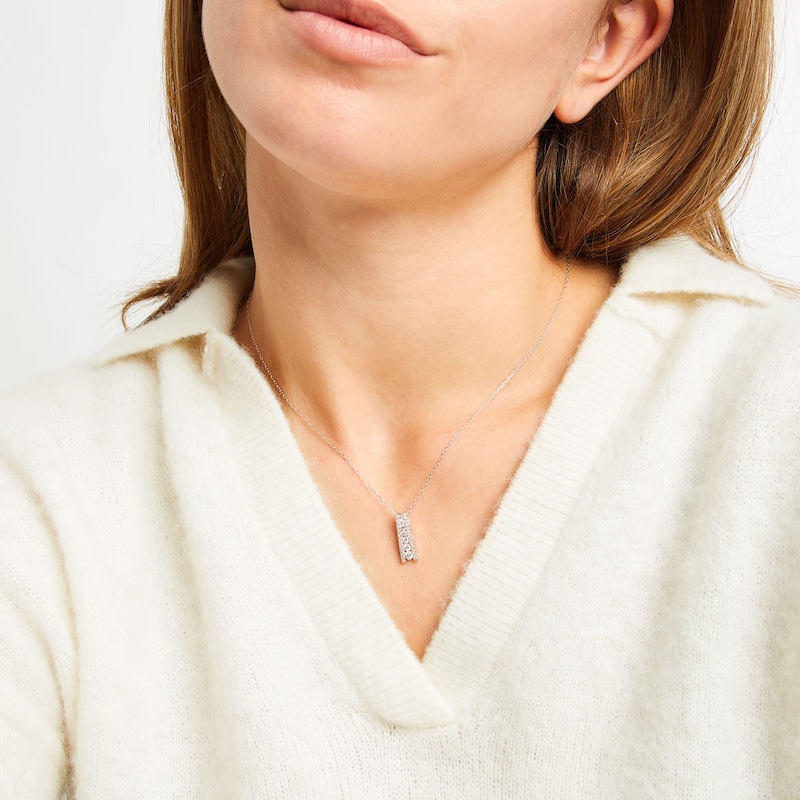 Main Image 4 of Diamond Ladder Necklace 1/2 ct tw 10K White Gold 18"