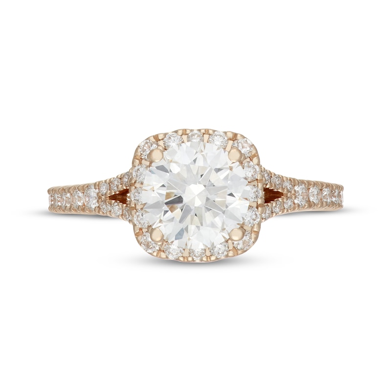 Main Image 3 of Neil Lane Artistry Round-Cut Lab-Grown Diamond Halo Engagement Ring 2 ct tw 14K Yellow Gold