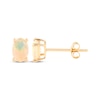 Thumbnail Image 1 of Oval-Cut Opal Solitaire Stud Earrings 14K Yellow Gold