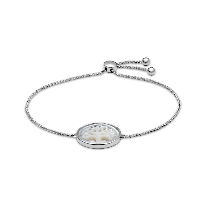 Main Image 1 of Mother-of-Pearl Tree Bolo Bracelet Sterling Silver