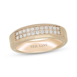 Neil Lane Men's Diamond Two-Row Wedding Band 1/2 ct tw 14K Yellow Gold