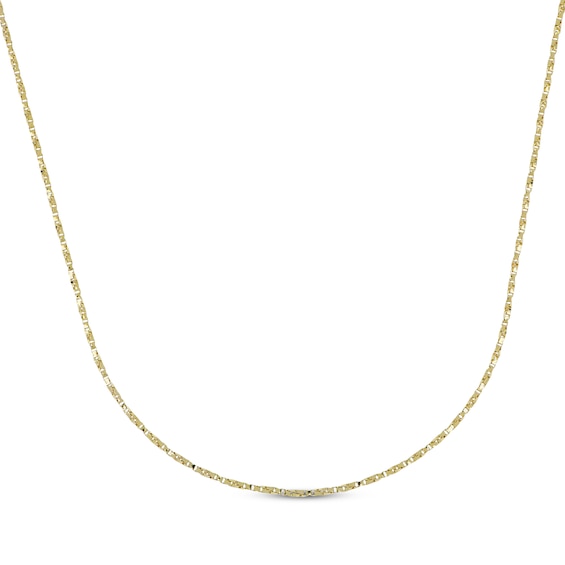 Twist Box Chain Necklace 1.1mm Solid 14K Yellow Gold 18"