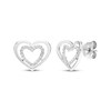 Thumbnail Image 1 of Diamond Double Heart Stud Earrings 1/8 ct tw Sterling Silver