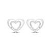 Thumbnail Image 2 of Diamond Double Heart Stud Earrings 1/8 ct tw Sterling Silver