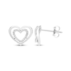 Thumbnail Image 3 of Diamond Double Heart Stud Earrings 1/8 ct tw Sterling Silver