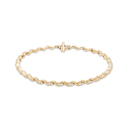 Diamond S-Link Bracelet 3/4 ct tw 10K Yellow Gold 7.25"