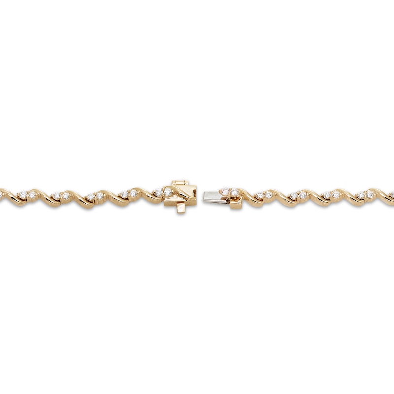 Main Image 3 of Diamond S-Link Bracelet 3/4 ct tw 10K Yellow Gold 7.25"