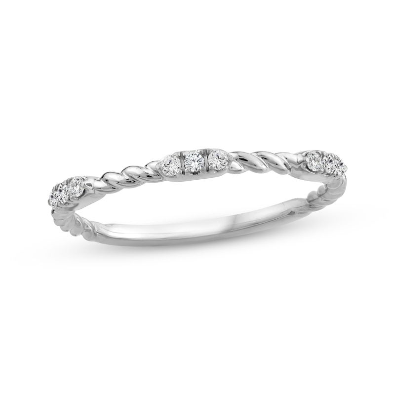 Main Image 1 of Threads of Love Diamond Stackable Station Anniversary Ring 1/10 ct tw 14K White Gold